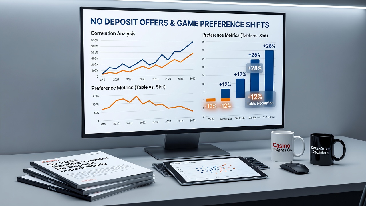 Infographic displaying monthly player migration statistics between table games and slots aligned with loyalty cycle milestones