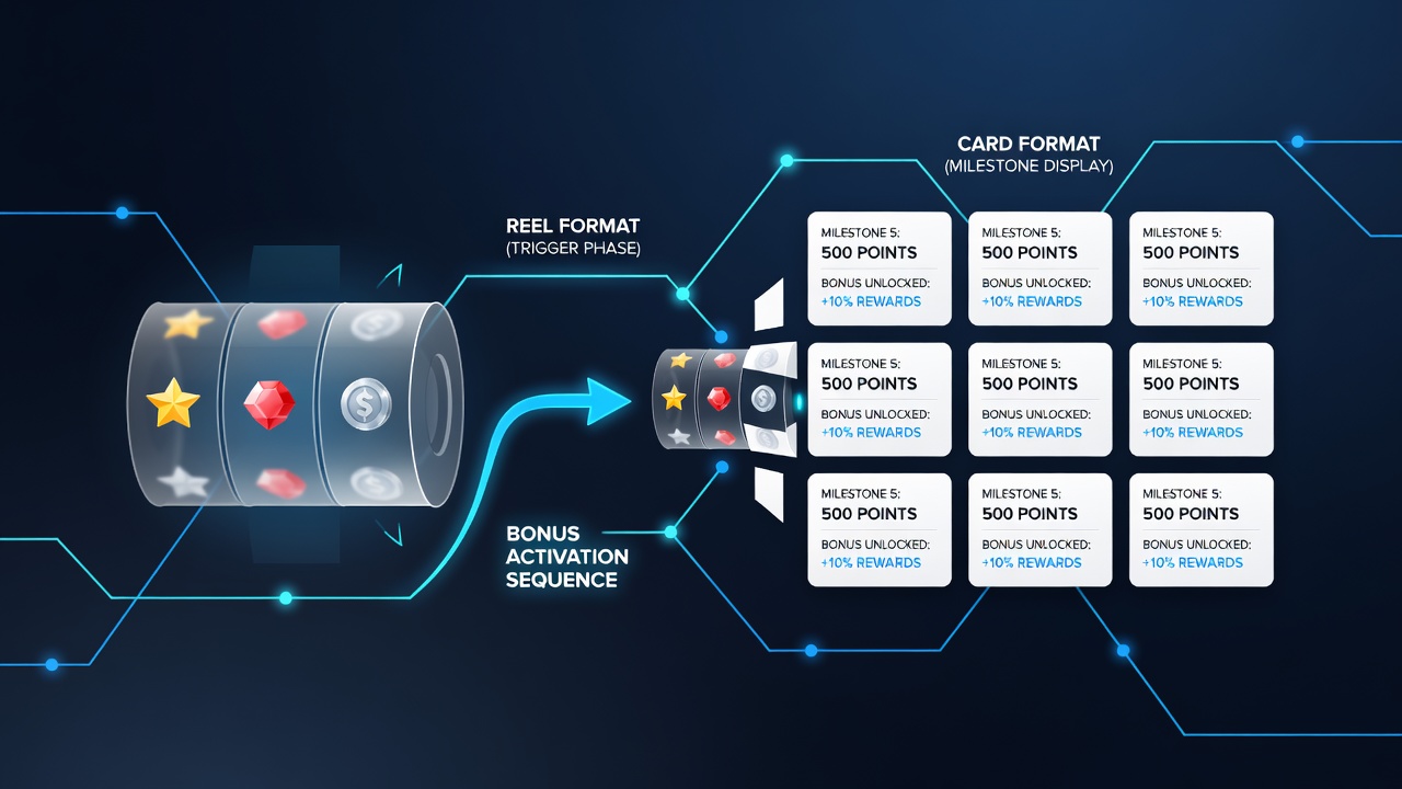 Loyalty milestone celebration screen on mobile with reel and card game options highlighted